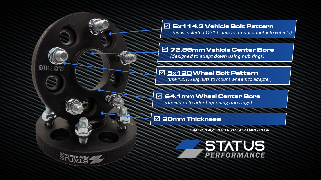 5x114.3 to 5x120 - 20mm - Wheel PCD Adapters