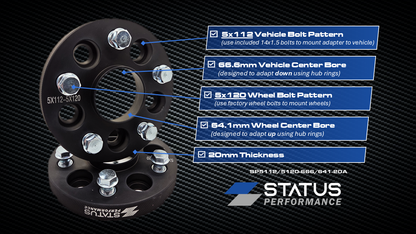 5x112 to 5x120 - 20mm Wheel PCD Adapters