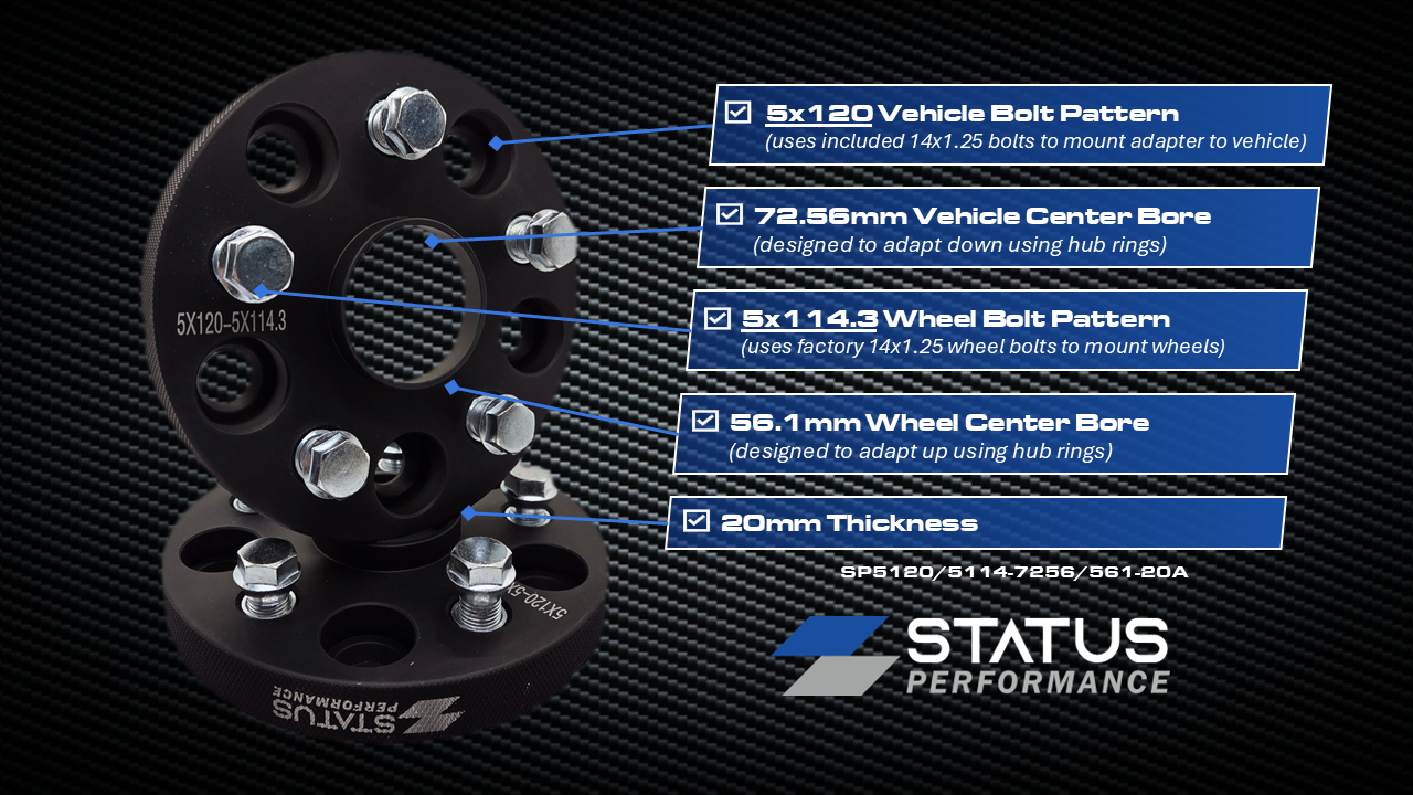 5x120 to 5x114.3 - 20mm - Wheel PCD Adapters